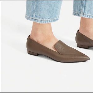 Everlane 6.5 The Boss Pointy Toe Taupe Leather Flat